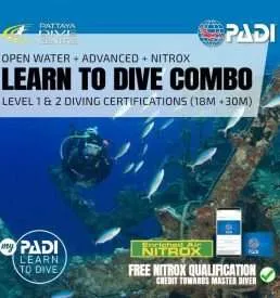 PADI learn to dive beginner-Advanced-Dive-Courses combo Pattaya Thailand
