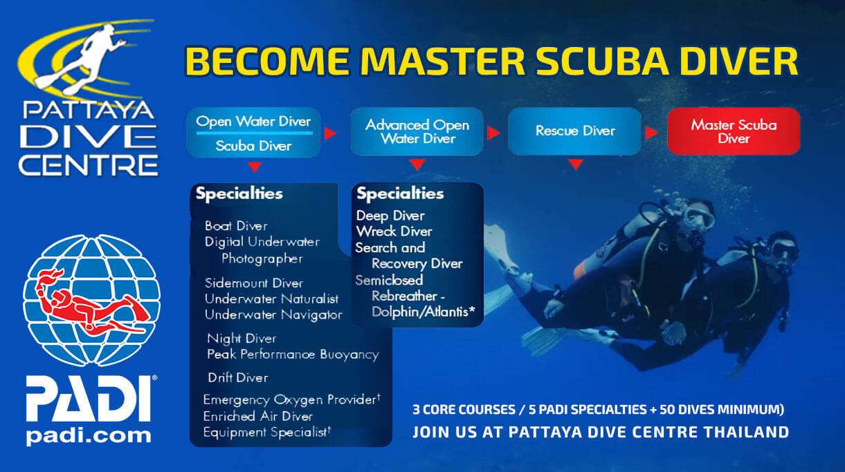 PADI Master Scuba Diver Pattaya Thailand